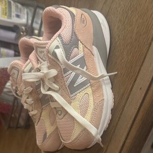 New Balance Peach and Gray Athletic Shoes